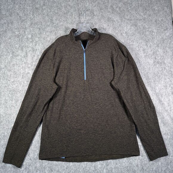 Lululemon Surge Warm 1/2 Zip Men's Size XL Heather Brown Long Sleeve Athleisure - Picture 2 of 10